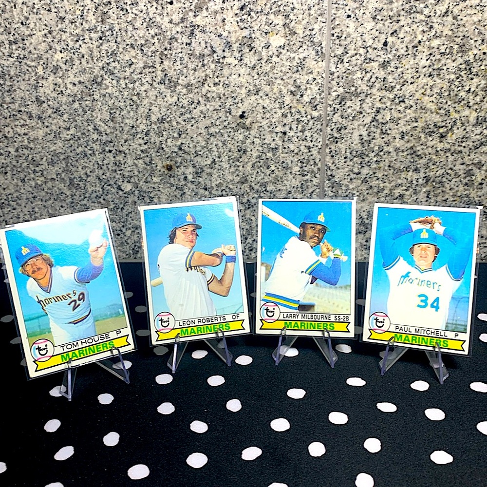 1979 Topps Seattle Mariners 4 Card Lot Mitchell Milbourne Robert’s Tom House